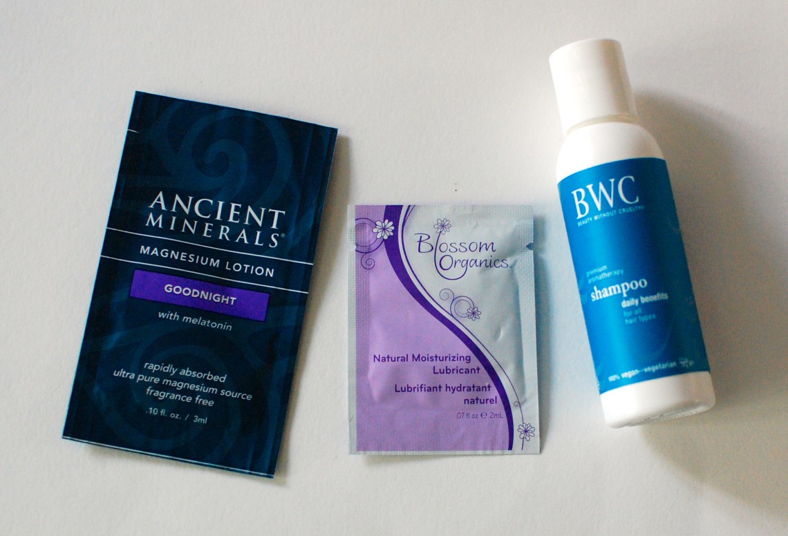Lotion, lube(!), and shampoo.