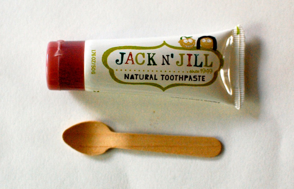 Kid-friendly toothpaste and... a spoon.