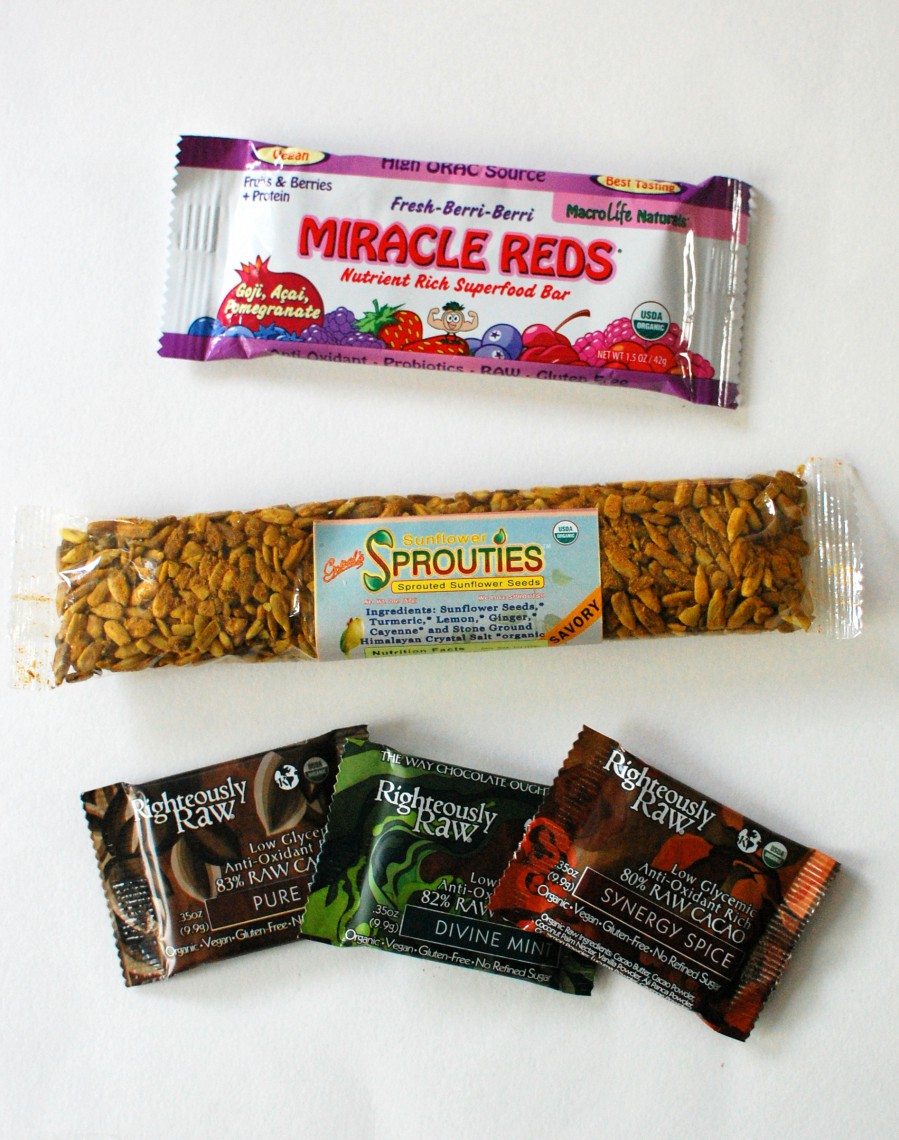 Food bar, seeds, chocolates...