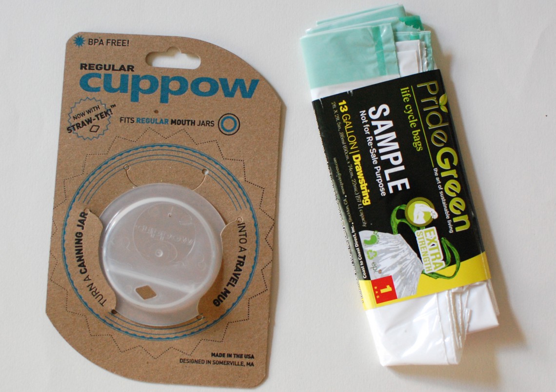 Cuppow & a trash bag.