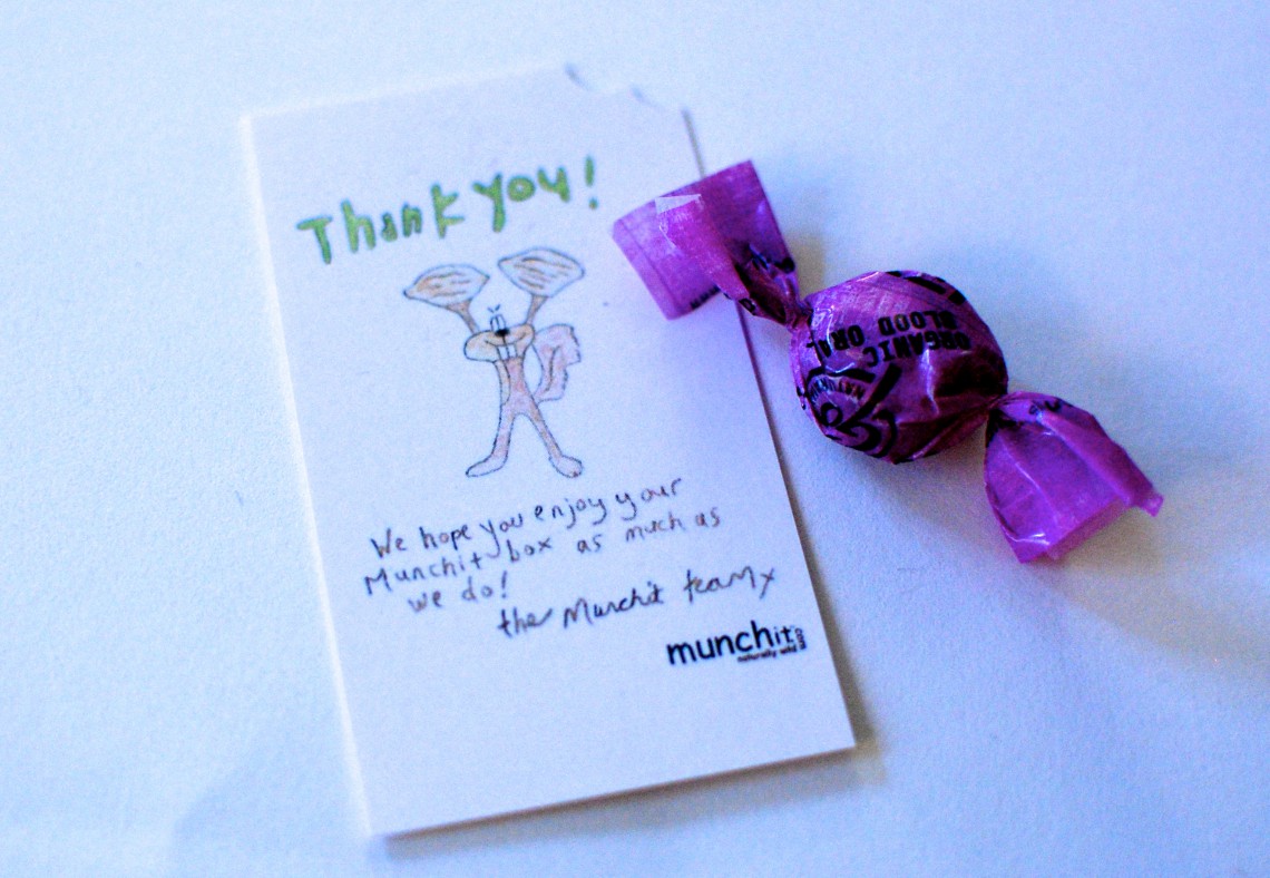 Organic candy & a thank you.