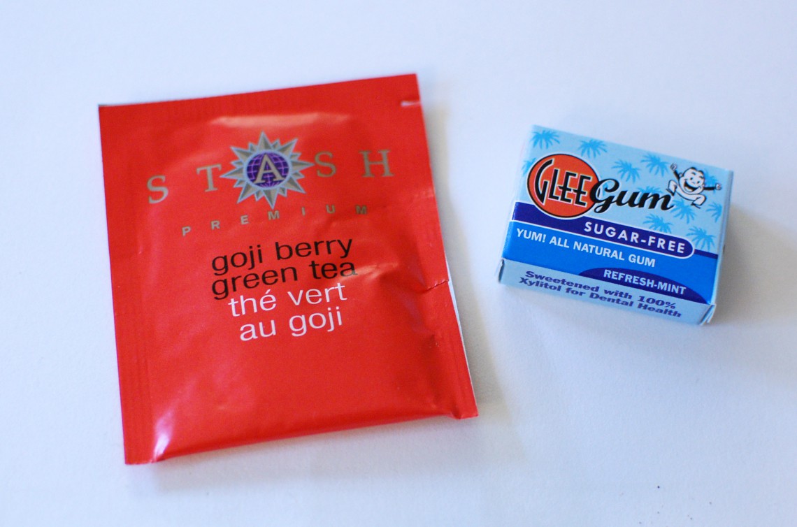 Tea & all-natural gum.