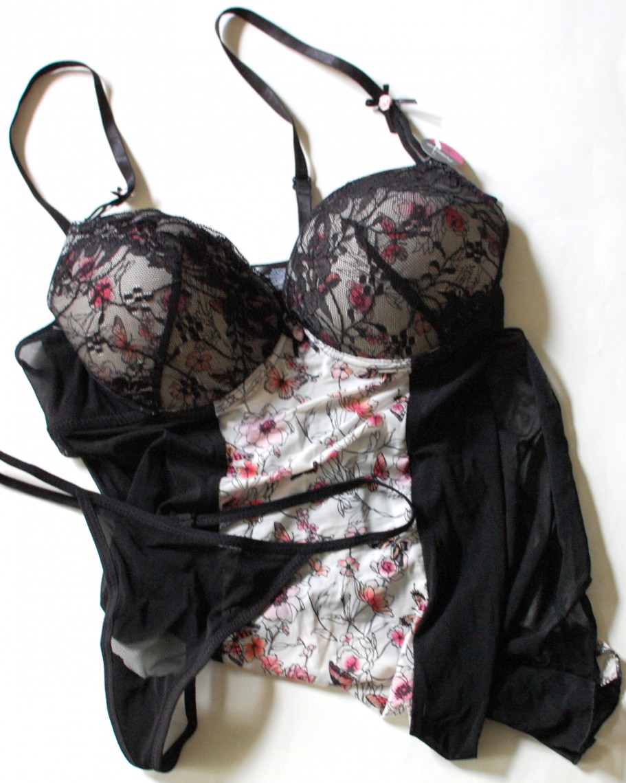 lingerie with butterflies and lace