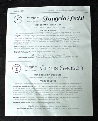 Mixed juice recipe