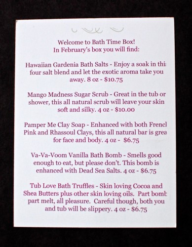 Bath Time Box February