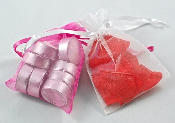 candles and rose petals