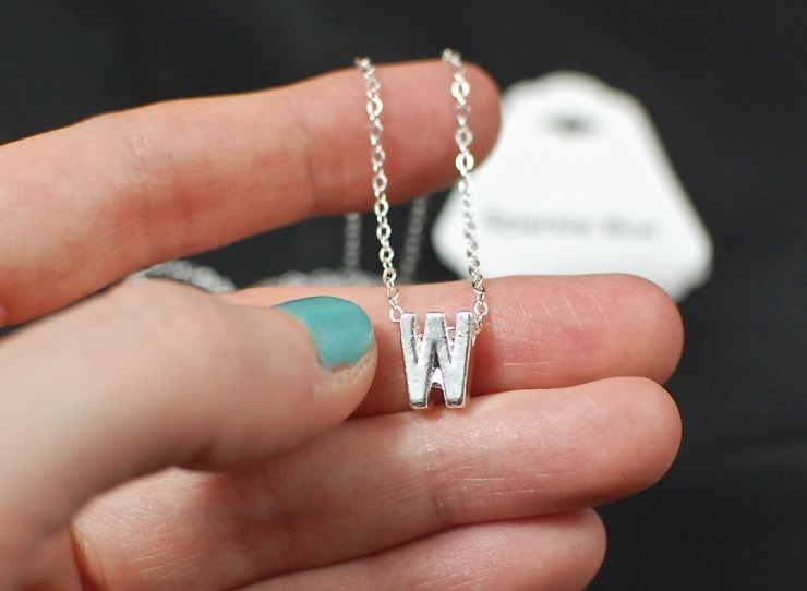 Sparkle Box initial necklace