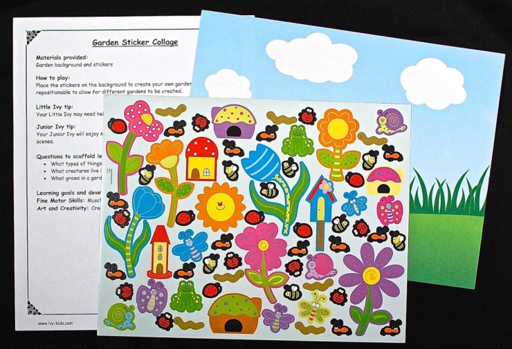 garden sticker collage