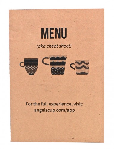 Angels' Cup menu