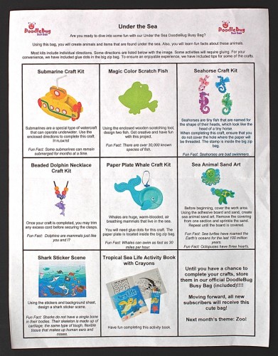 July 2015 Doodlebug Busy Bag