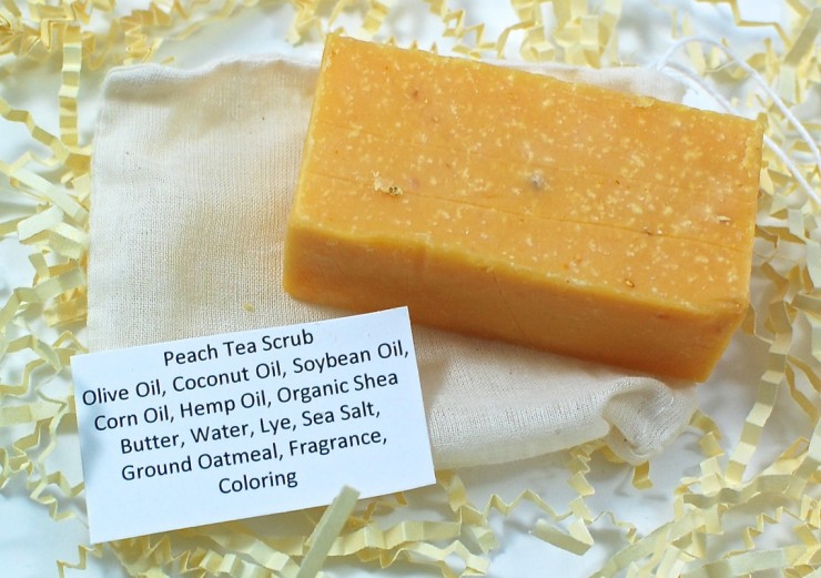 Peach tea scrub soap
