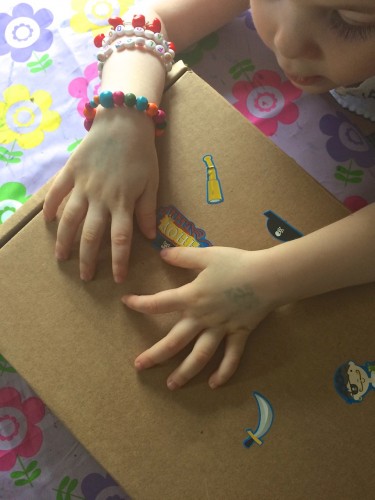 stickers on box
