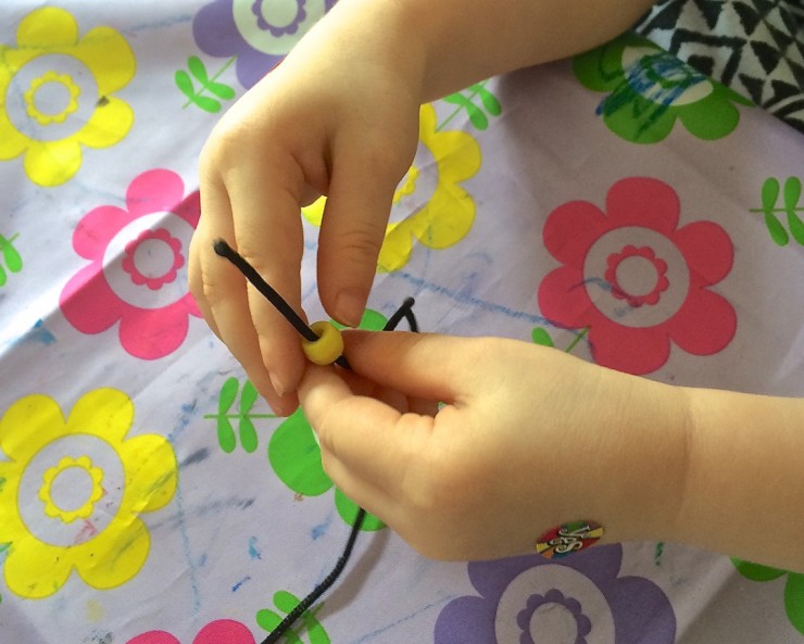 stringing beads