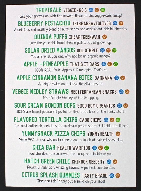 August 2015 SnackSack