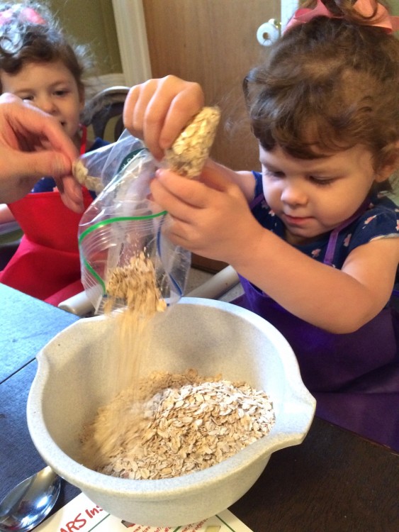 pouring oats