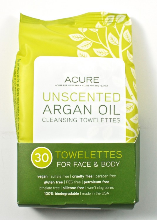 Acure argan oil towelettes