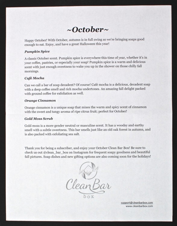 October 2015 Clean Bar Box