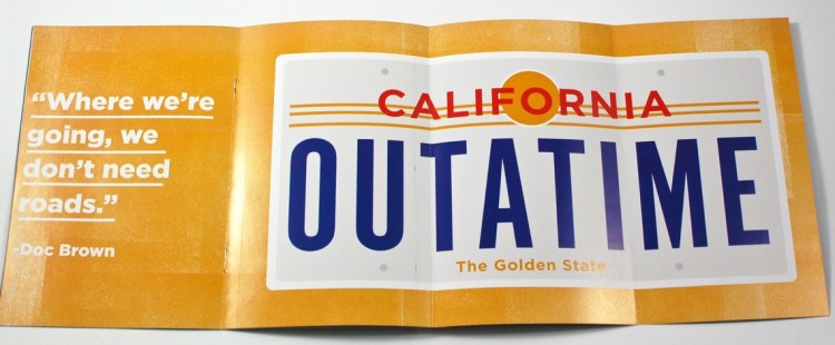 Outatime license plate