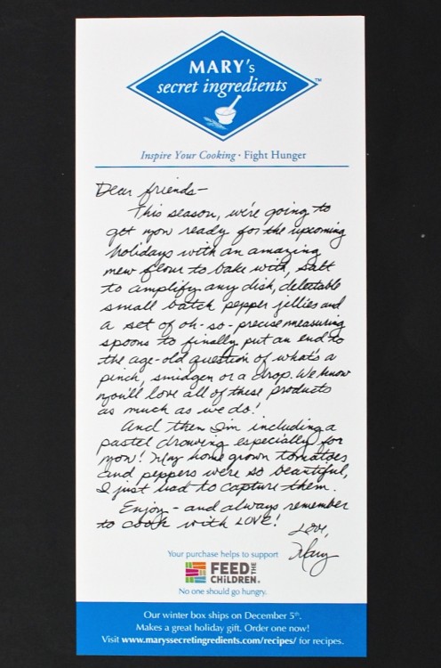 A note from Mary
