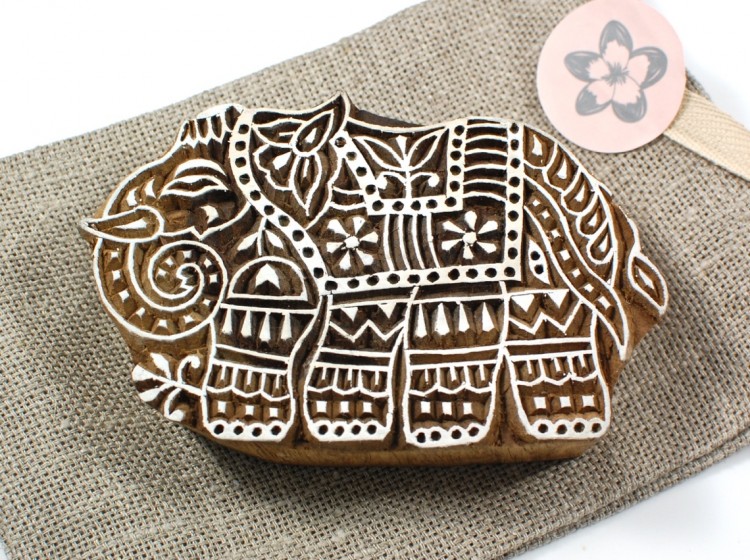 hand carved elephant stamp