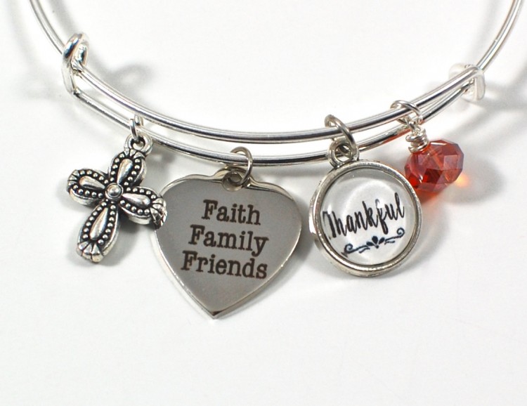 thankful charm bracelet