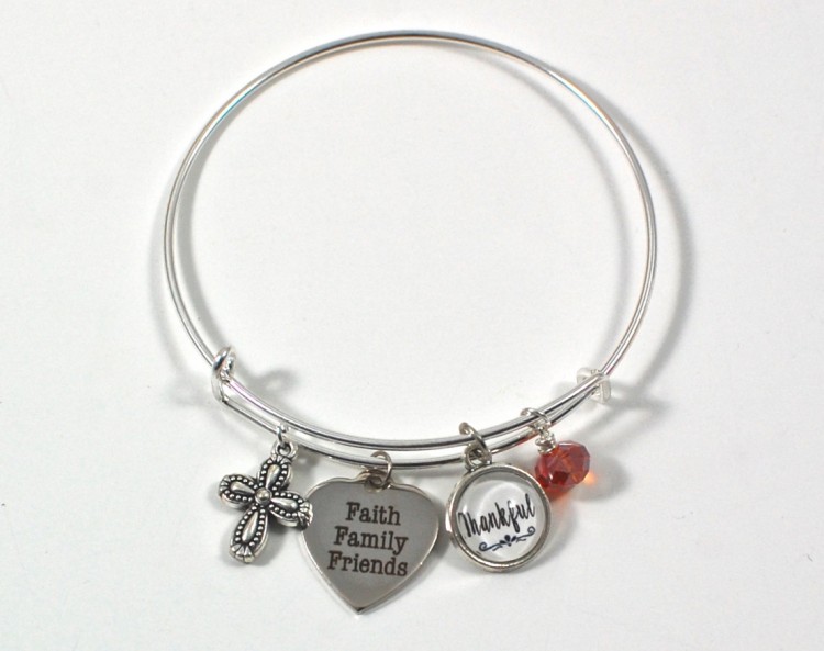 thankful charm bracelet