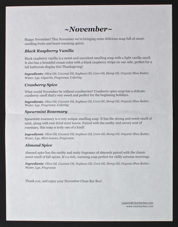 November 2015 Clean Bar Box