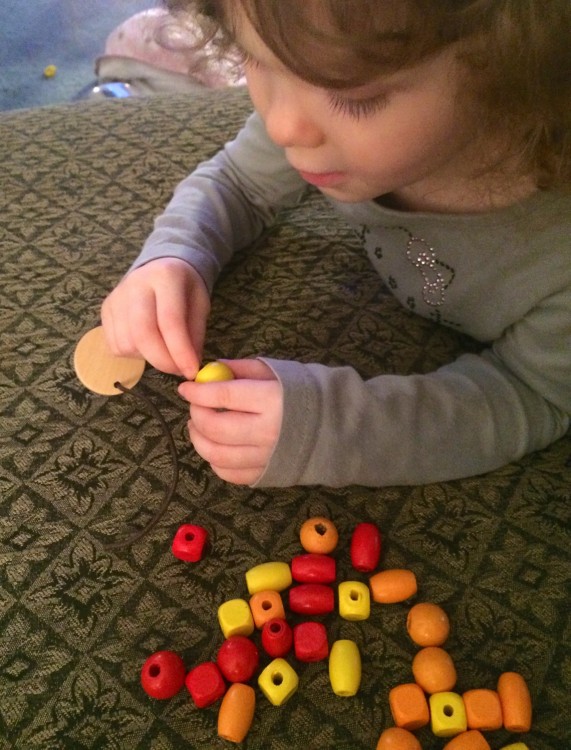 stringing beads