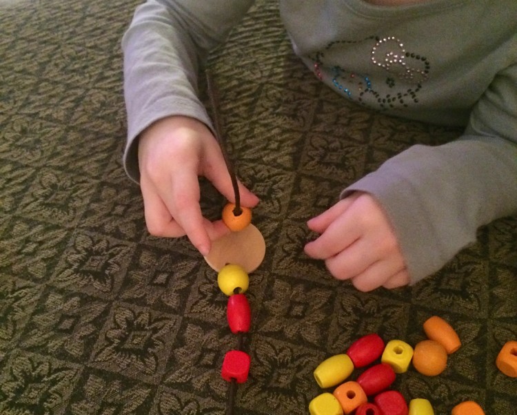 stringing beads
