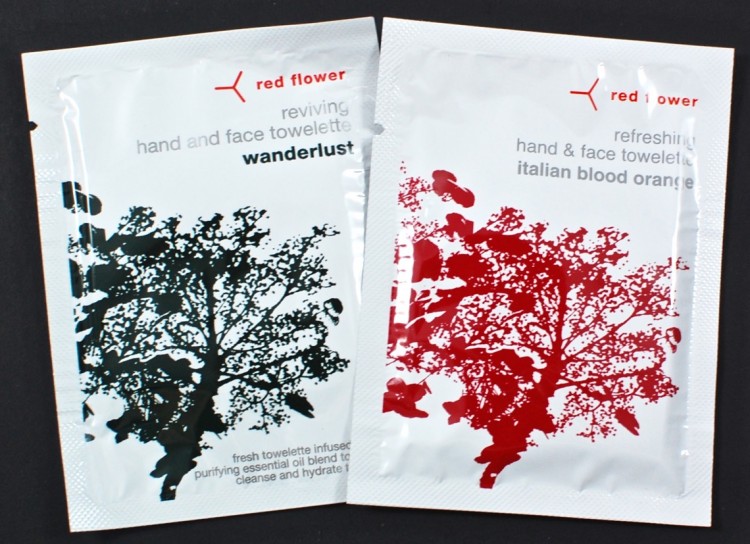 red flower towelettes