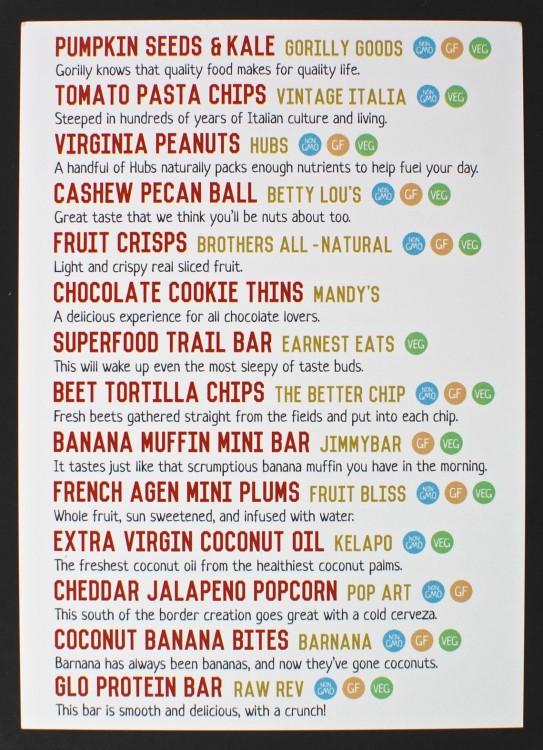 November 2015 SnackSack review