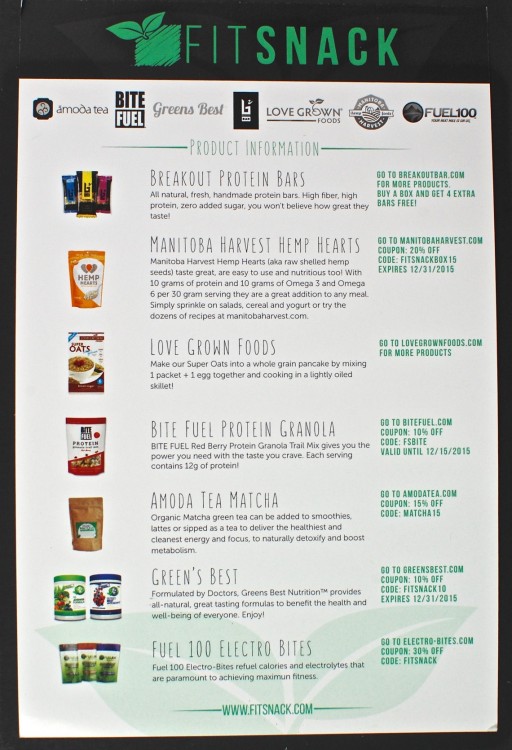 November 2015 Fit Snack