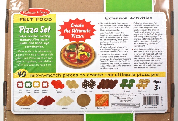 Melissa & Doug felt pizza