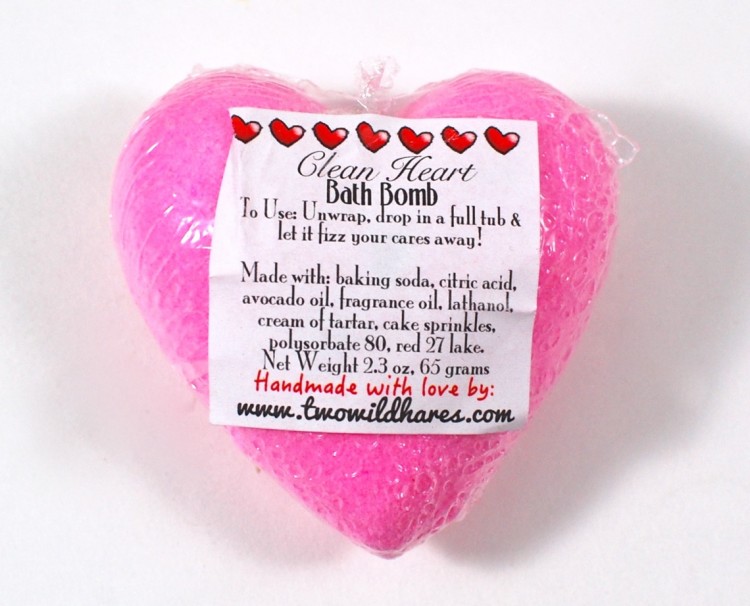 heart shaped bath bomb