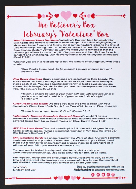 February 2016 The Believer's Box