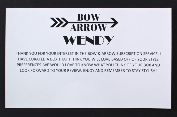 Bow and Arrow Boutique box