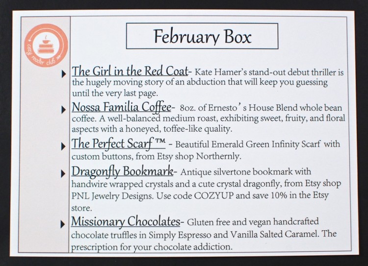 February 2016 Cozy Reader Club