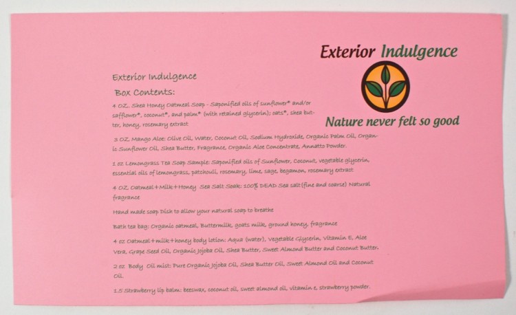 February 2016 Exterior Indulgence box