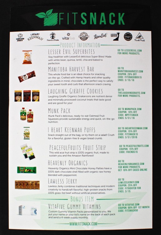 February 2016 Fit Snack box