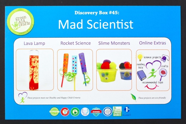 Green Kid Crafts mad scientist box