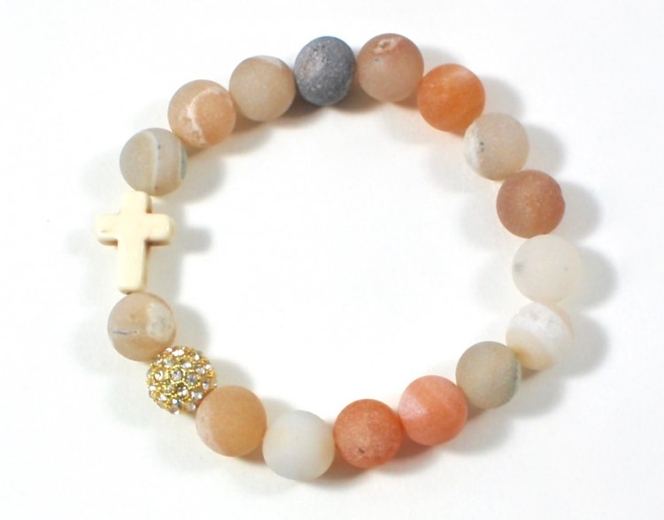 Agate Easter cross bracelet