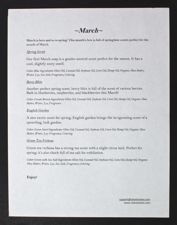 March 2016 Clean Bar Box