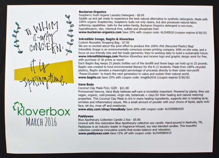 March 2016 Kloverbox review