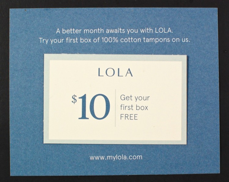 lola tampons free month