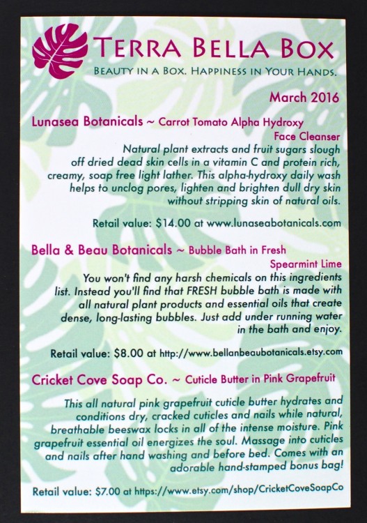 Terra Bella Box March 2016