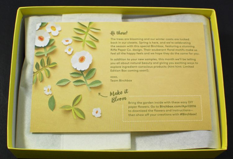 April 2016 Birchbox review
