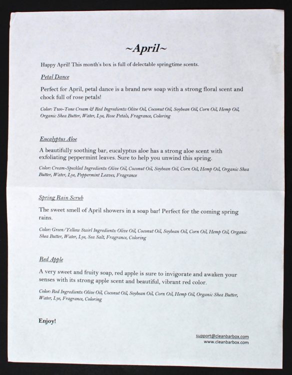 April 2016 Clean Bar Box