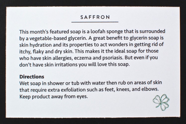 March 2016 Saffron soap review