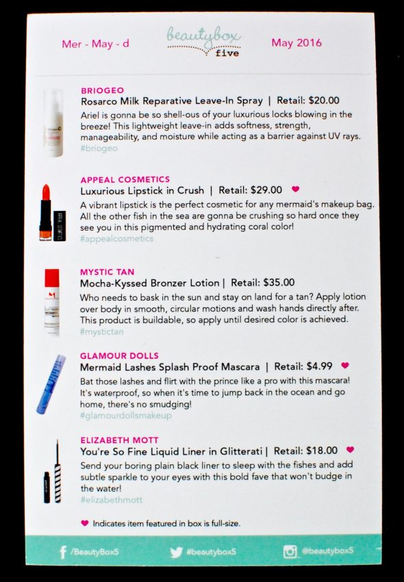 May 2016 Beauty Box 5 review