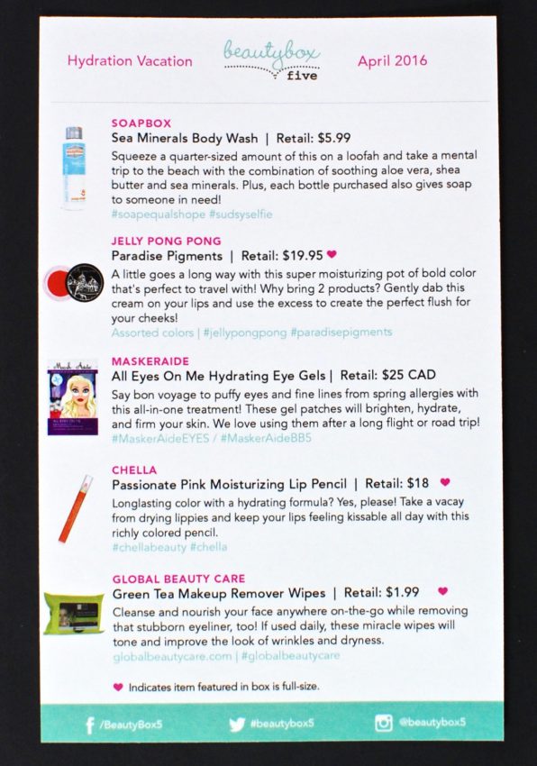 April 2016 Beauty Box 5 review